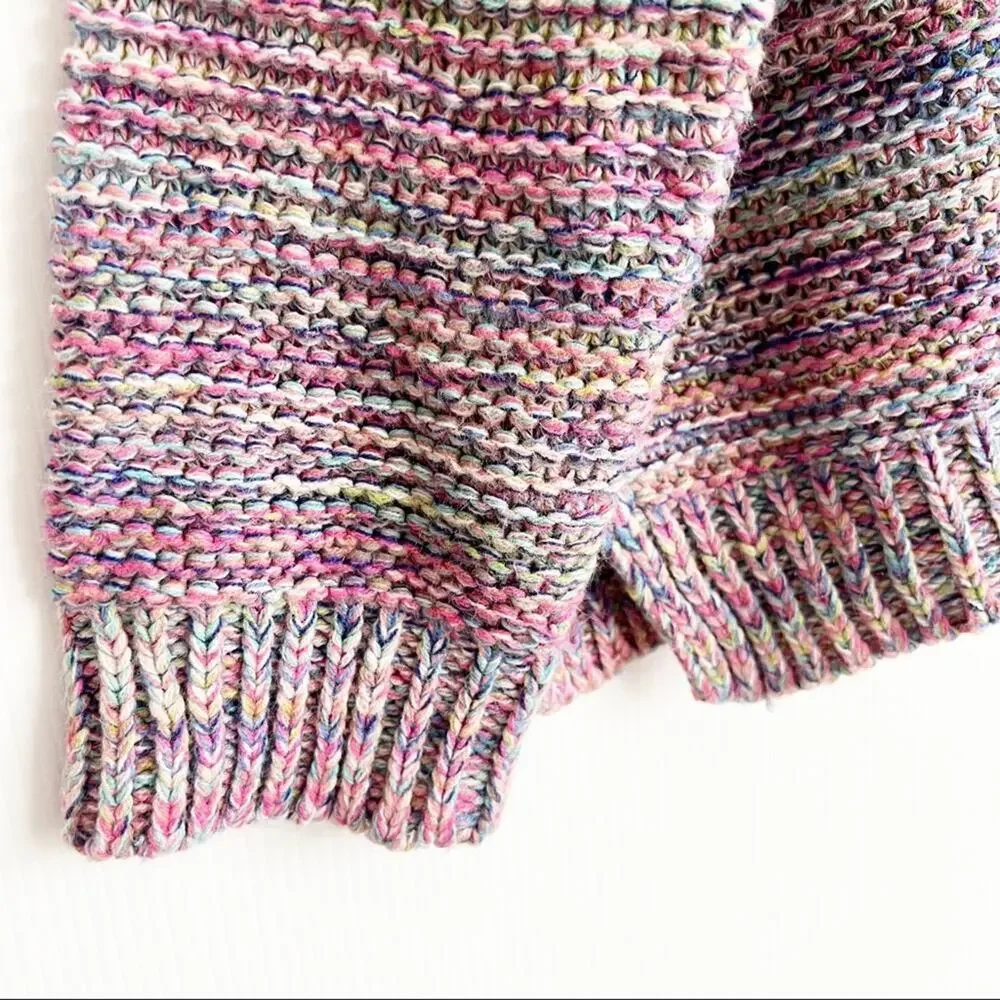 Easel Multicolor Space Dye Slouchy Loose Knit Oversized Sweater Small - Picture 4 of 10